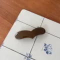 Pinza de pelo larga con forma de corazon marron elegante dulce pasador para peinado diario - Clip de Resorte de Corazón Largo (HDJ-10) / Gris Cemento