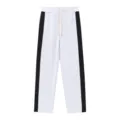 Pantalon de survêtement décontracté pour homme boutons pression coupe droite ample - S / Blanc