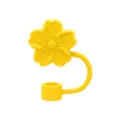 Gelbe Blumen Silikon Strohhalm Abdeckung 10mm fuer Stanley Becher Staeubkappe cute - Pfirsichgelb