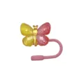 Bunter Schmetterling Strohhalm Topper Rosa Gelb Silikon Staubstecker fur Stanley Becher - Glitzer Gold Schmetterling