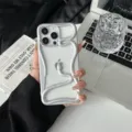 Electroplated silver snake iPhone case luxurious aesthetic back cover for 14 13 12 Pro Max - iPhone16 / Silver