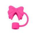 Copertura per cannucce in silicone rosa per tazze 10mm, grazioso topper riutilizzabile. - Rosso rosa