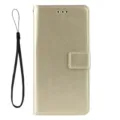 Gouden flip telefoonhoesje met band, PU leer portemonnee kaarthouder beschermhoes voor telefoon. - Goud / Huawei Pura 70