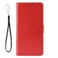 Rode PU lederen flip telefoonhoesje met koord en kaarthouder voor Huawei Pura 70 - Rood / Huawei Pura 70