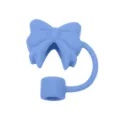 Copertura in silicone per cannucce da 10 mm grazioso fiocco blu tappo antipolvere alimentare - Blu