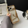Coque de téléphone 3D serpent brillante électrolytique de luxe pour iPhone, design métal. - iPhone16 / Or Serpent Creux Brillant Électroplaqué