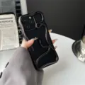 Coque de téléphone serpent creuse mate brillante galvanisée compatible iPhone models. - iPhone16 / Noir