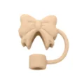Copertura per cannuccia in fiocco di silicone per tazza simpatico tappo antipolvere - Marrone chiaro
