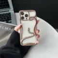 Electroplated matte 3D snake protective phone case designed for Apple iPhone series - iPhone16 / Matte Gold