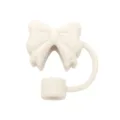 Copritubo in silicone con fiocco carino per tazza Stanley 10mm, grado alimentare. - Crema