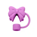 Copricannuccia in silicone viola con fiocco per bicchieri da 10mm, accessorio. - Viola Orchidea