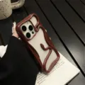 Coque de téléphone 3D serpent brillante mate compatible avec iPhone 14 13 12 11 15 16 Pro Max - iPhone16 / Serpent Creux Brillant Électroplaqué - Rouge Vin