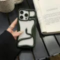 Coque de téléphone design serpent 3D électrolytique brillante mate protectrice pour iPhone - iPhone16 / Vert Foncé