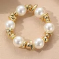 Vintage gold unregelmässiges metall künstliche perle perlenarmband elegante damen schmuck - Künstliche Perle mit Unregelmäßigen Goldperlen (BZ2352HB-B)