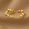 Eleganter vergoldeter Stern Zirkon offener Ring, verstellbarer Modering für Damen. - Stern-Stil (RZ0908xingxing)