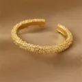 Goldfarbener strukturierter Offener Ring fuer Damen Mode verstellbarer Fingerschmuck - Mattierter Körnungs-Stil (RZ0910mosha)