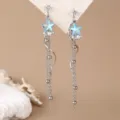 Splendidi orecchini pendenti con stella blu e perle cristalli brillanti per donna elegante. - Stile Stella (EZ5734xingxing)