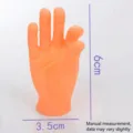 Mini kattenvinger handspeeltje van vinyl in vleeskleur 6x3.5cm - OK-teken