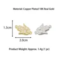 Mikro-eingelegter 18K vergoldeter Hamsa-Hand-Stecker für DIY-Bastel-Schmuckzubehör - Anhänger C / 1.3x2.0cm / Gold