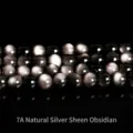 Natural 7A grade silver sheen obsidian round beads for DIY jewelry making - 4mm / 90 Pieces/Pack / 7A Grade Silver Sheen Obsidian