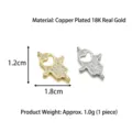 18K vergoldeter Hamsa-Hand-Anhänger mit Herz-Ausschnitt und Zirkonia für DIY-Schmuck - Anhänger D / 1.8x1.2cm / Gold