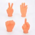 Mini-Vinyl-Fingerhände-Spielzeugset für Katzeninteraktionen - OK + Friedenszeichen + Mittelfinger + Faust