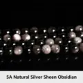 5A Natural Silver Obsidian round loose beads for DIY jewelry making - 6mm / 60 Counts / 5A Grade Silver Sheen Obsidian