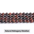 Natural mahogany obsidian loose round beads for DIY handcrafted jewelry making - 6mm / 60 Counts / Natural Mahogany Obsidian