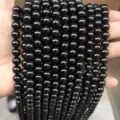 7A black tourmaline round loose beads strands for DIY jewelry making and bracelet crafting - 4mm / 90 Pieces/Pack / 7A Natural Black Tourmaline