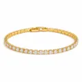 Gouden Tennis Armband Micro Pave Wit Zirkonia Shiny Luxe Sieraden Voor Vrouwen Nieuw - Witte Zirkonia