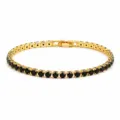 Gouden tennisarmband met sprankelende zwarte zirkonia stenen dames luxe sieraden - Zwarte Zirkonia