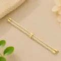 Goud en wit gevlochten koord DIY armband accessoire met metalen uiteinden voor sieraden maken. - Wit