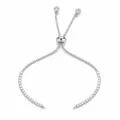 Verstelbare Box Ketting Armband met Zirkonia Slider Zilverkleurig Sieraden Cadeau - Stijl A / 12cm / Witgoud