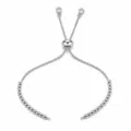 Zilverkleurige schuifboxketting armband met ronde kralen en verstelbare siliconen sluiting. - Stijl B / 12cm / Witgoud