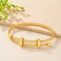 Gouden mesh gevlochten manchetarmband met dubbele schuifringen elegant mode sieraden - Goud