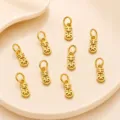 Ancient gold sand lucky Chinese character gourd DIY pendant jewelry accessory, golden finish variant. - Style F