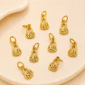 Traditional gold-plated hollow gourd fortune pendant DIY jewelry making accessory charm - Style G