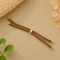 Bracciale corda intrecciata Milano oro 3mm DIY regolabile accessorio per gioielli. - Marrone