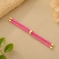 Corda intrecciata oro rosa 3mm stile Milano per bracciale DIY, accessorio regolabile. - Fucsia