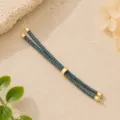 Braccialetto con cordoncino intrecciato oro blu accessorio fai-da-te stile corda Milano - Blu Mocha
