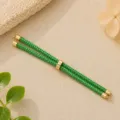 Bracciale corda intrecciata Milanese verde oro accessorio gioiello semi-finito 3mm - Verde
