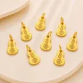 24k gold plated copper gourd pendant charms for handmade DIY bracelet necklace jewelry making - Style A / 7x13mm