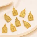 24k gold plated copper DIY charm pendant for bracelet necklace jewelry making craft accessory - Style B / 11x22mm