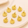Pendentif porte-bonheur gourde fleur perle bracelet collier DIY plaqué or 24K - 11x14mm
