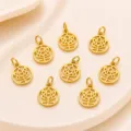 pendentif de charme de bijoux diy plaqué or 24 carats ensemble d'accessoires creux ronds - 10x15mm