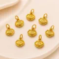 Pendentifs breloques porte-bonheur dorés DIY pour bracelets colliers faits main accessoires de bijoux - 8X10mm
