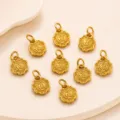Pendentif porte-bonheur plaqué or bracelet DIY collier bijoux accessoires perle chance. - 8X12mm