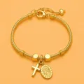 Gouden slangketting armband met kruis en ovaal hanger bedels elegante mode sieraden voor vrouwen - Stijl C