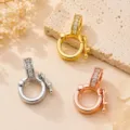 DIY sieraden connector sluiting set, strass geplaveide dubbele ring hanger gesp voor ketting. - Stijl B / Goud