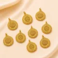 Retro vergulde DIY bedelhangers, vintage gelukszakje munt sieraden maken accessoires. - Stijl A / 12*16mm
